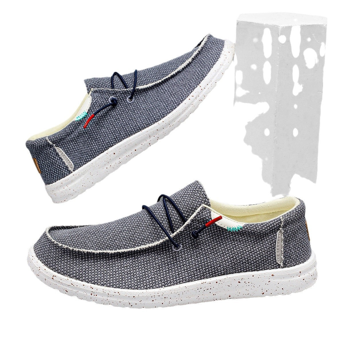 Autumn Men's Laceless Canvas Shoes Plus Size Breathable