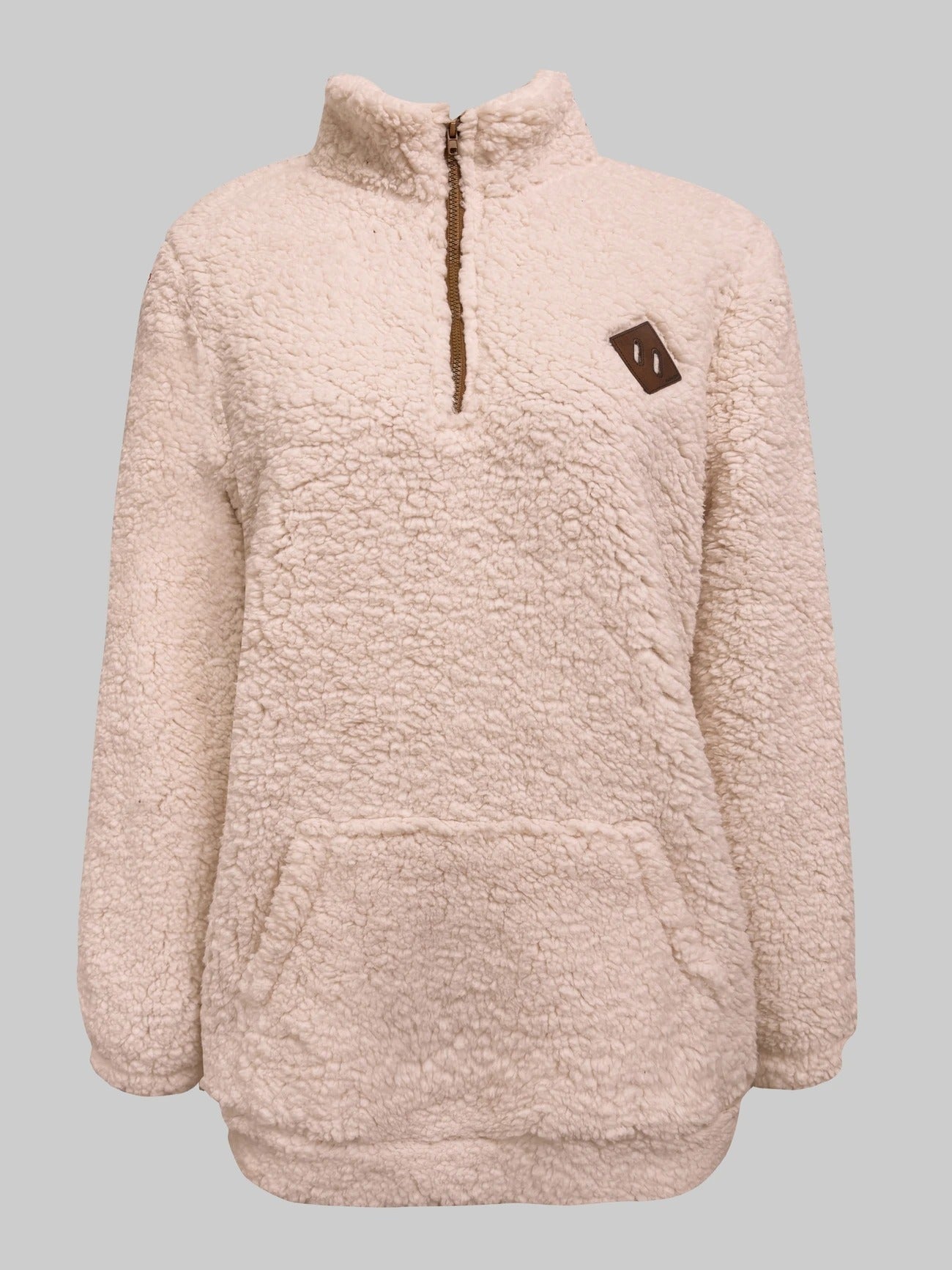 Women'S Shearling Fleece Zippered Sweatshirt