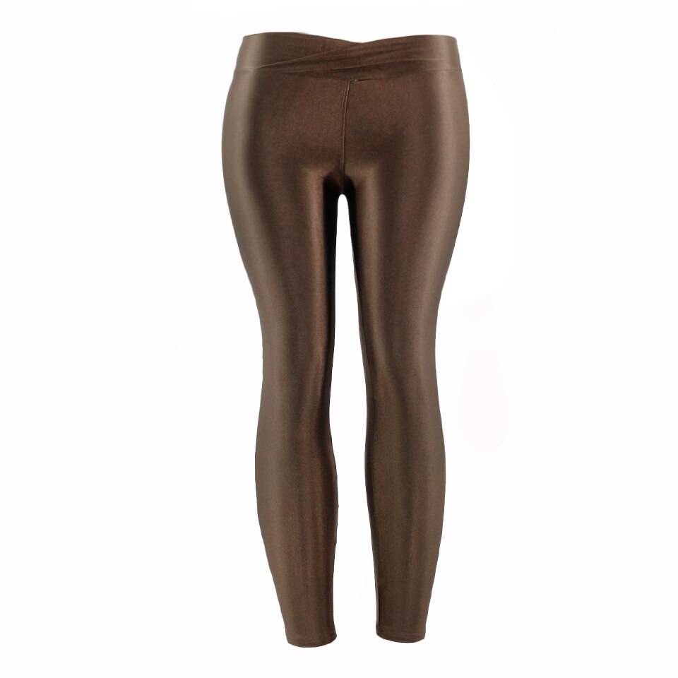 Summer New Low Waist Stretch slim gloss trousers thin candy color nine-point underpants for women wearing fluorescent pants
