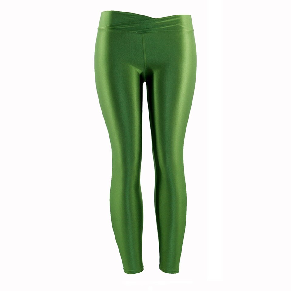 Summer New Low Waist Stretch slim gloss trousers thin candy color nine-point underpants for women wearing fluorescent pants