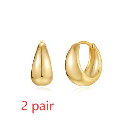 Brass Diamond Earclip Earrings European And American