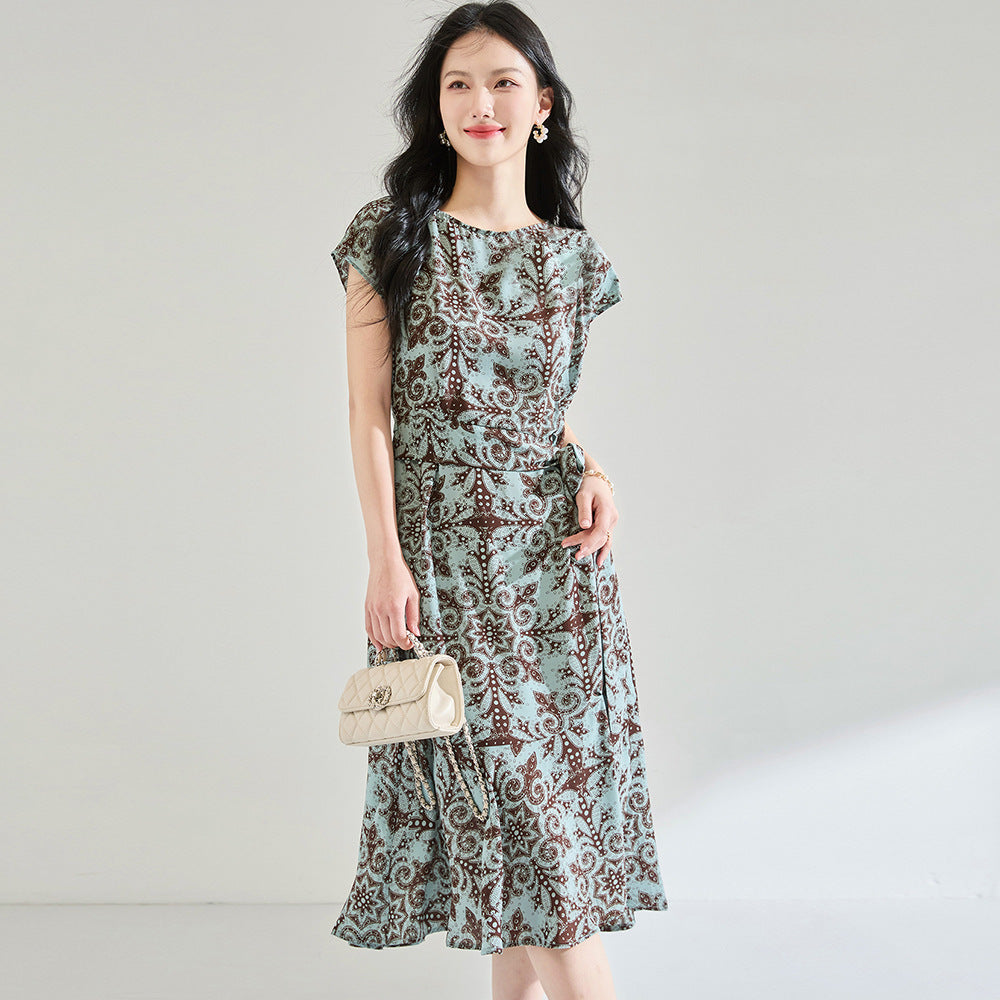 New French Style Temperament Floral Print Dress