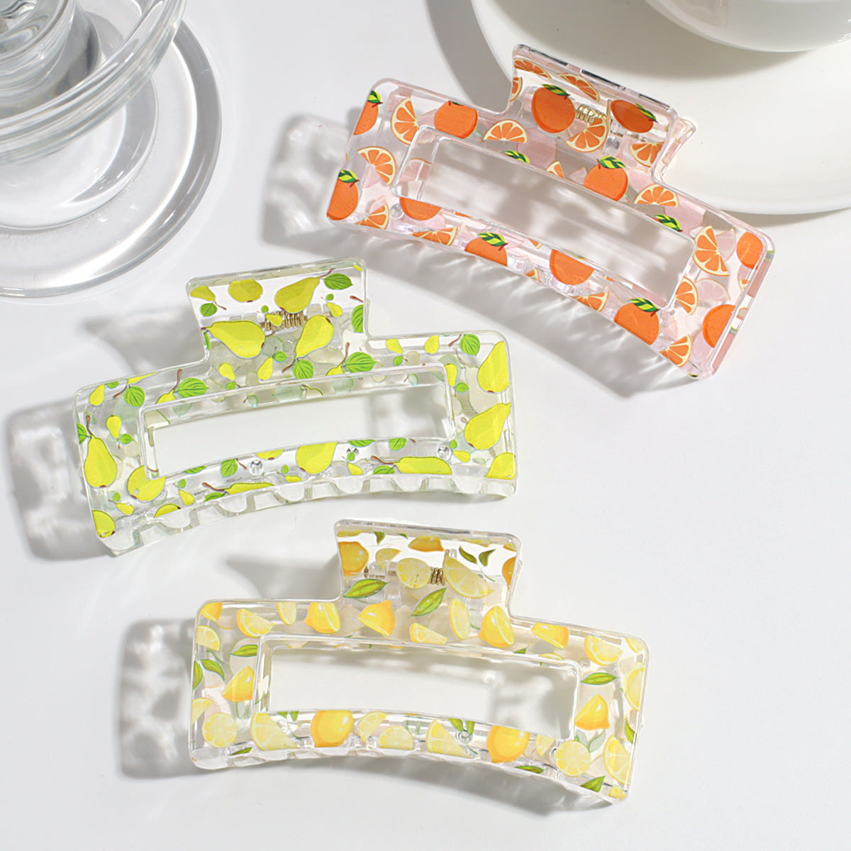 Transparent Fruit Grip Simple Commute All-match Updo Hairpin