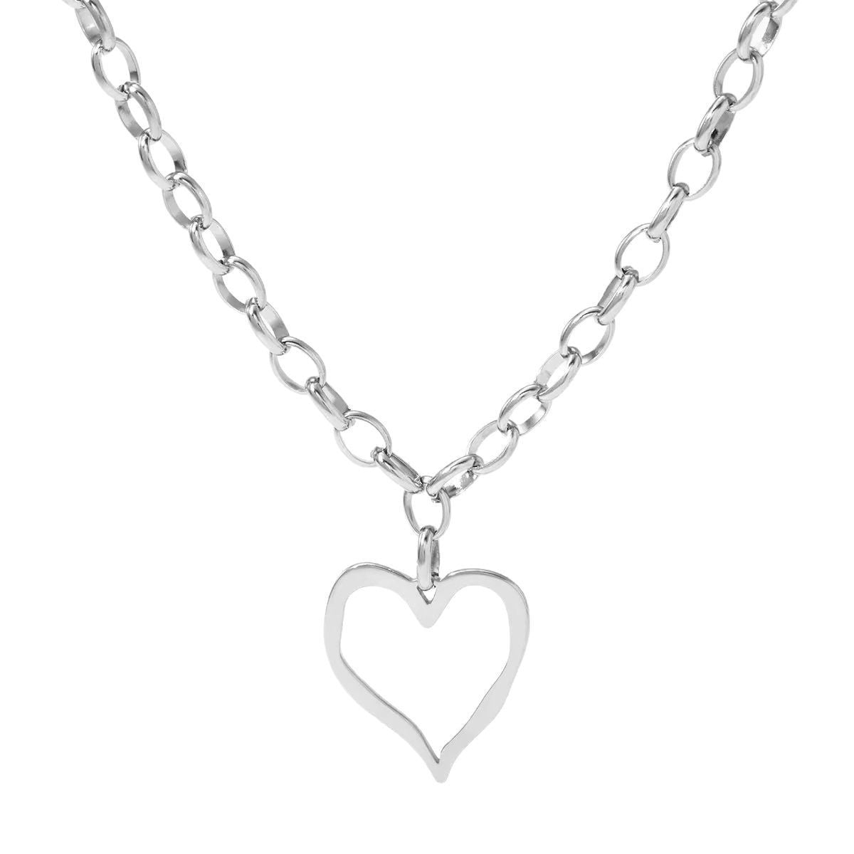 Heart Stainless Steel Vintage Exaggerating Heart-shapaed Necklace