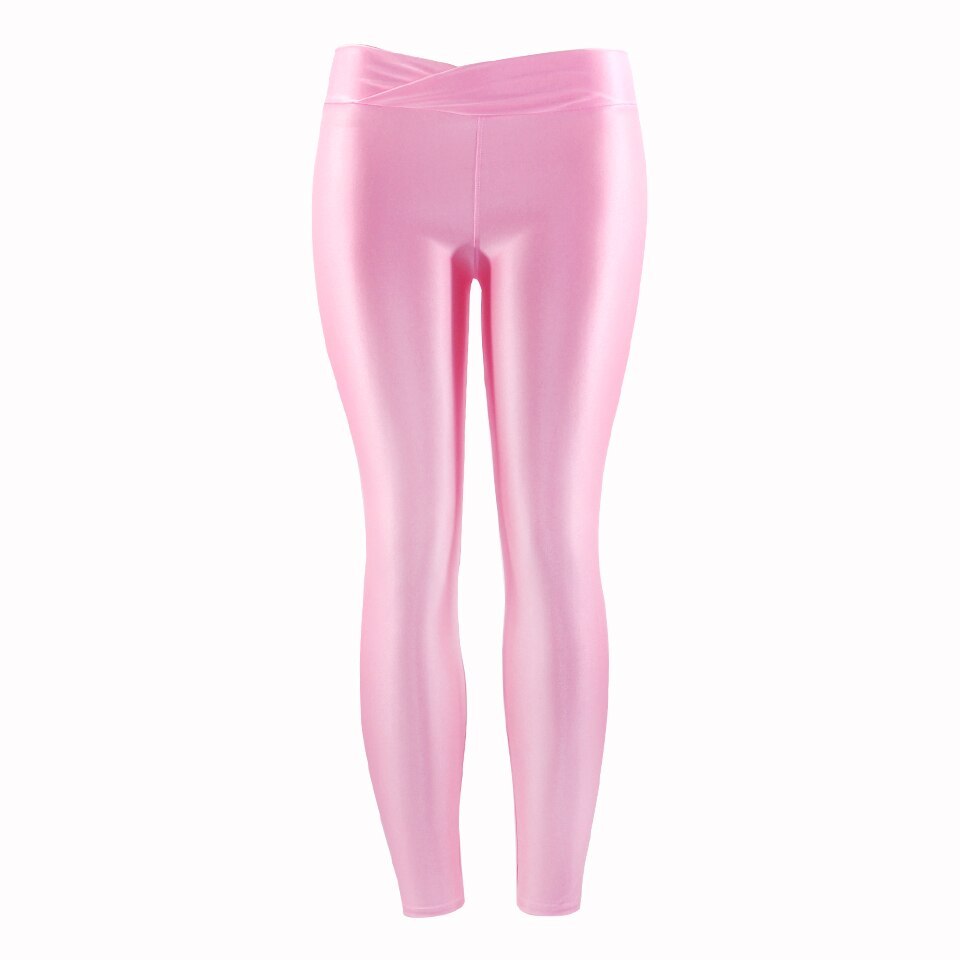 Summer New Low Waist Stretch slim gloss trousers thin candy color nine-point underpants for women wearing fluorescent pants