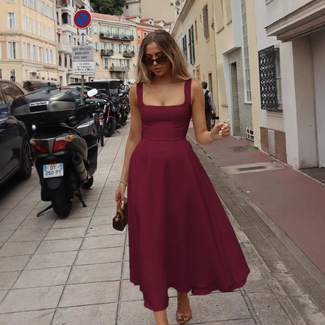 Women's Simple Fashion Personality Sleeveless Sling Dress