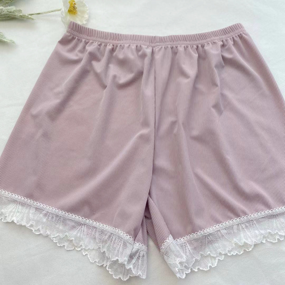 Summer New Style Outer Wear Loose Ladies Ice Silk Lace Safety Pants Women