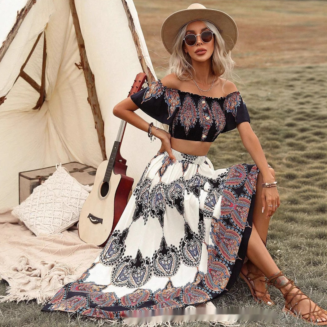European And American Plus Size Women's Clothes New Fashion Printing Dress