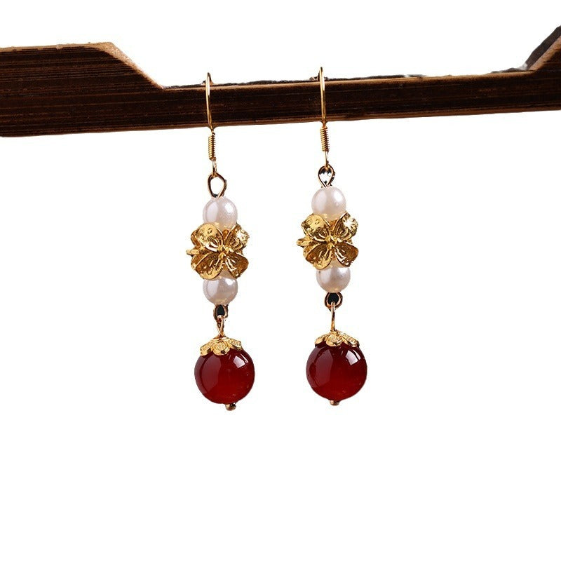 Vintage Court Style National Han Cheongsam Antique Earrings