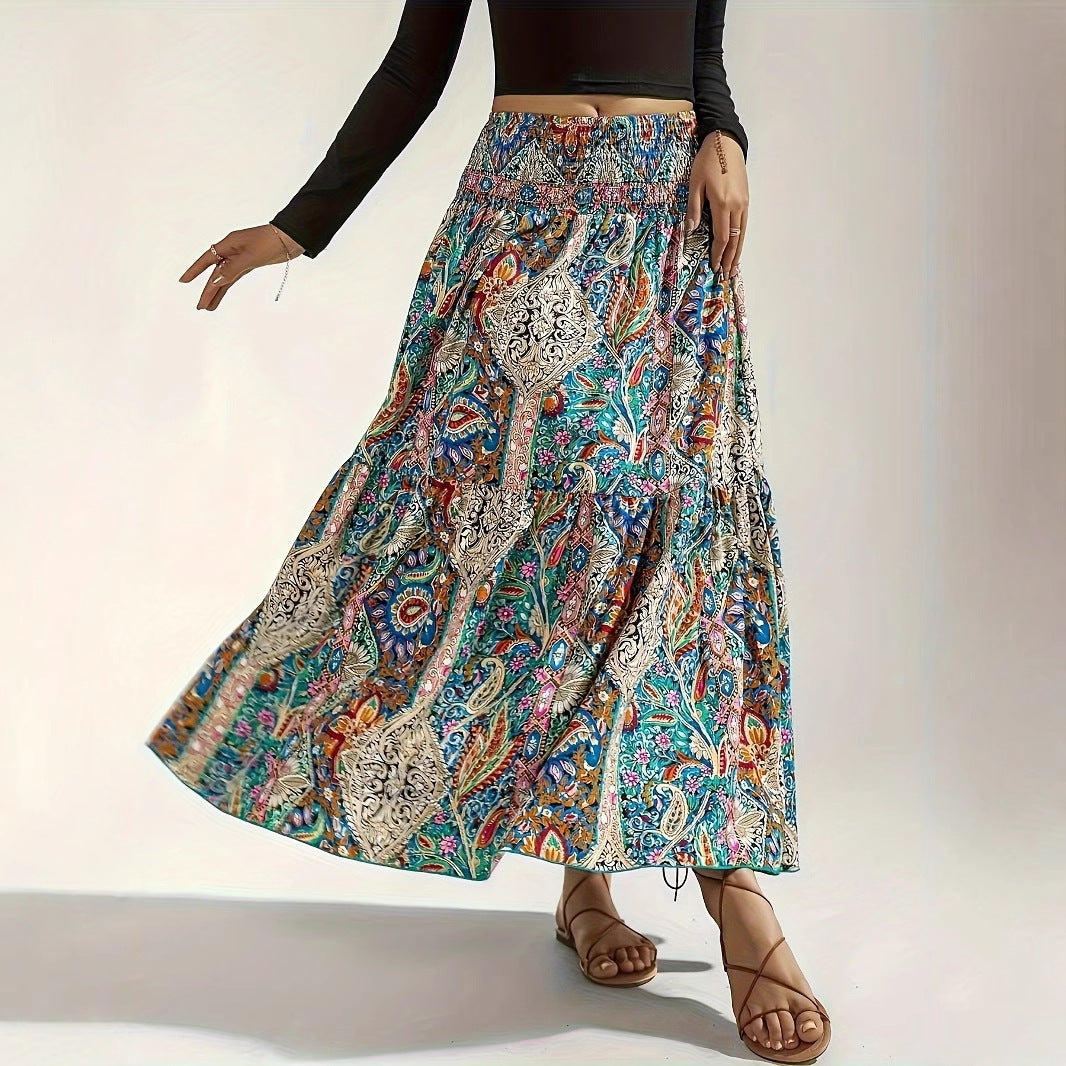 Women's Summer Paisley Printed Persian Skirt