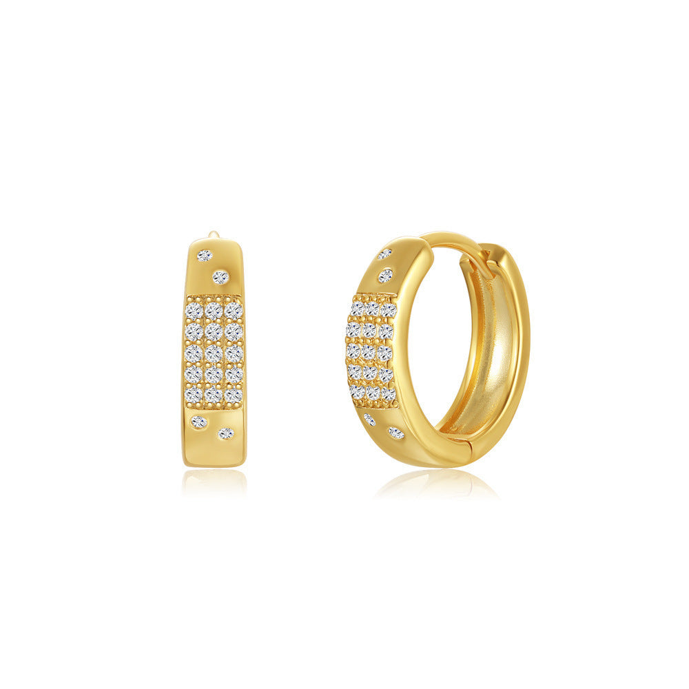 Brass Diamond Earclip Earrings European And American