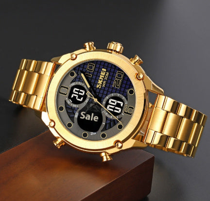 Outdoor Sports Men's Electronic Watch Dual Movement Multifunctional