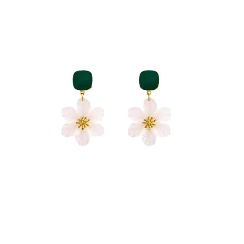 Sterling Silver Needle Flowers Sweet Earrings New