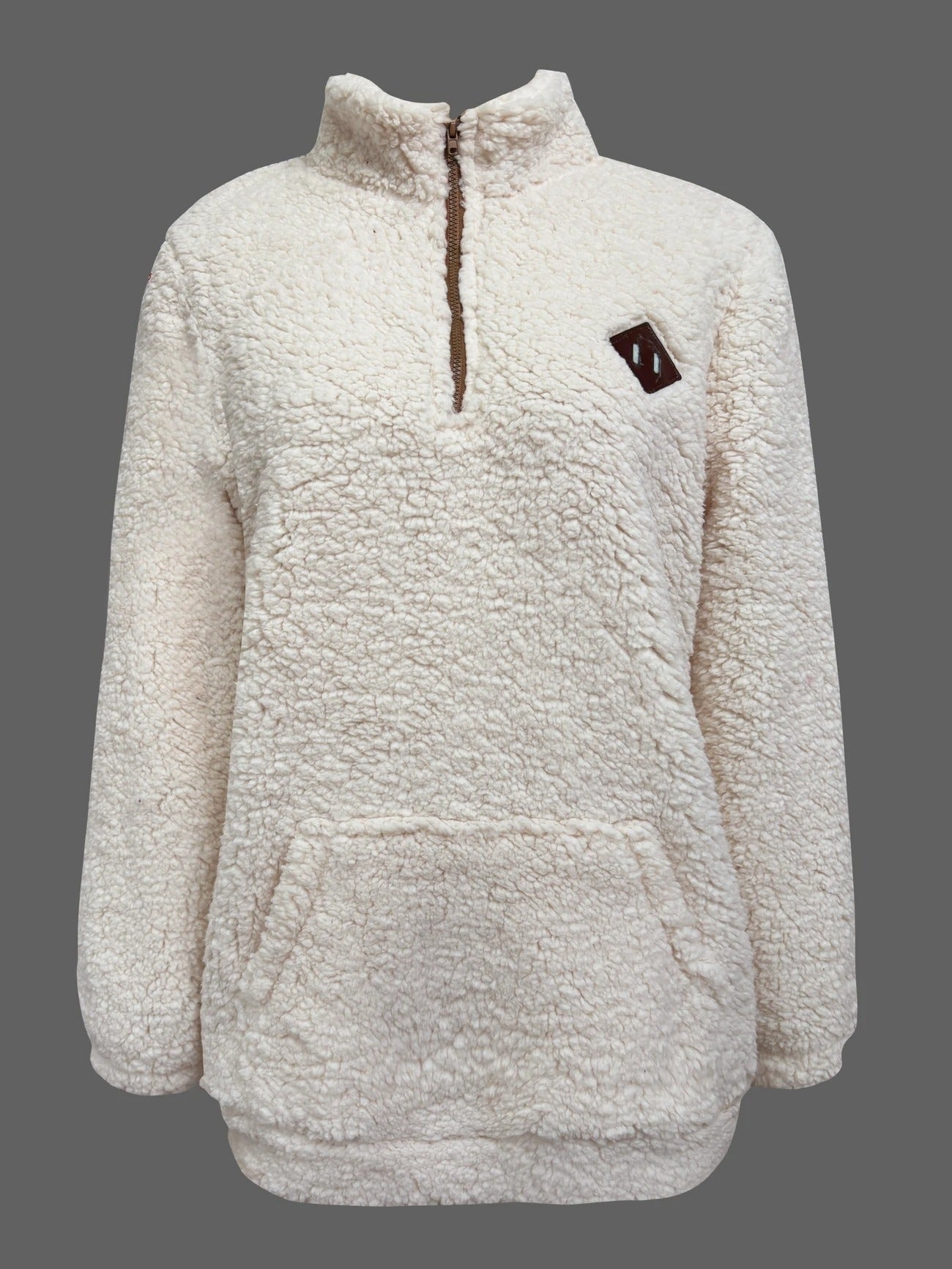 Women'S Shearling Fleece Zippered Sweatshirt