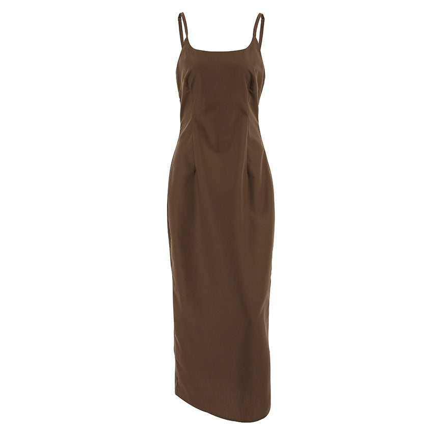 Brown Dress Sling Basic Women's Dress