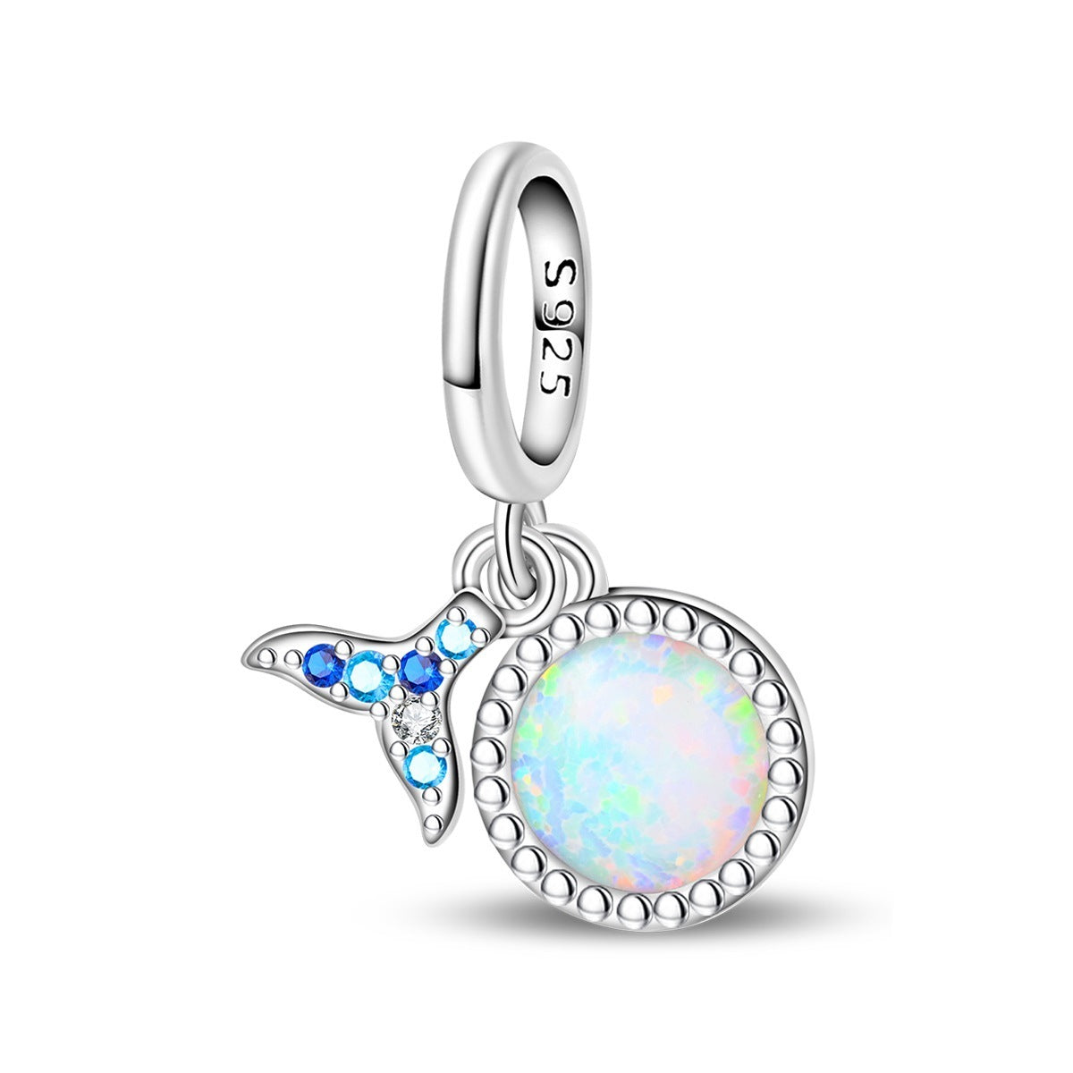 925 Sterling Silver Charm Ocean Starfish Crab Turtle Crystal Flower Bead Charm
