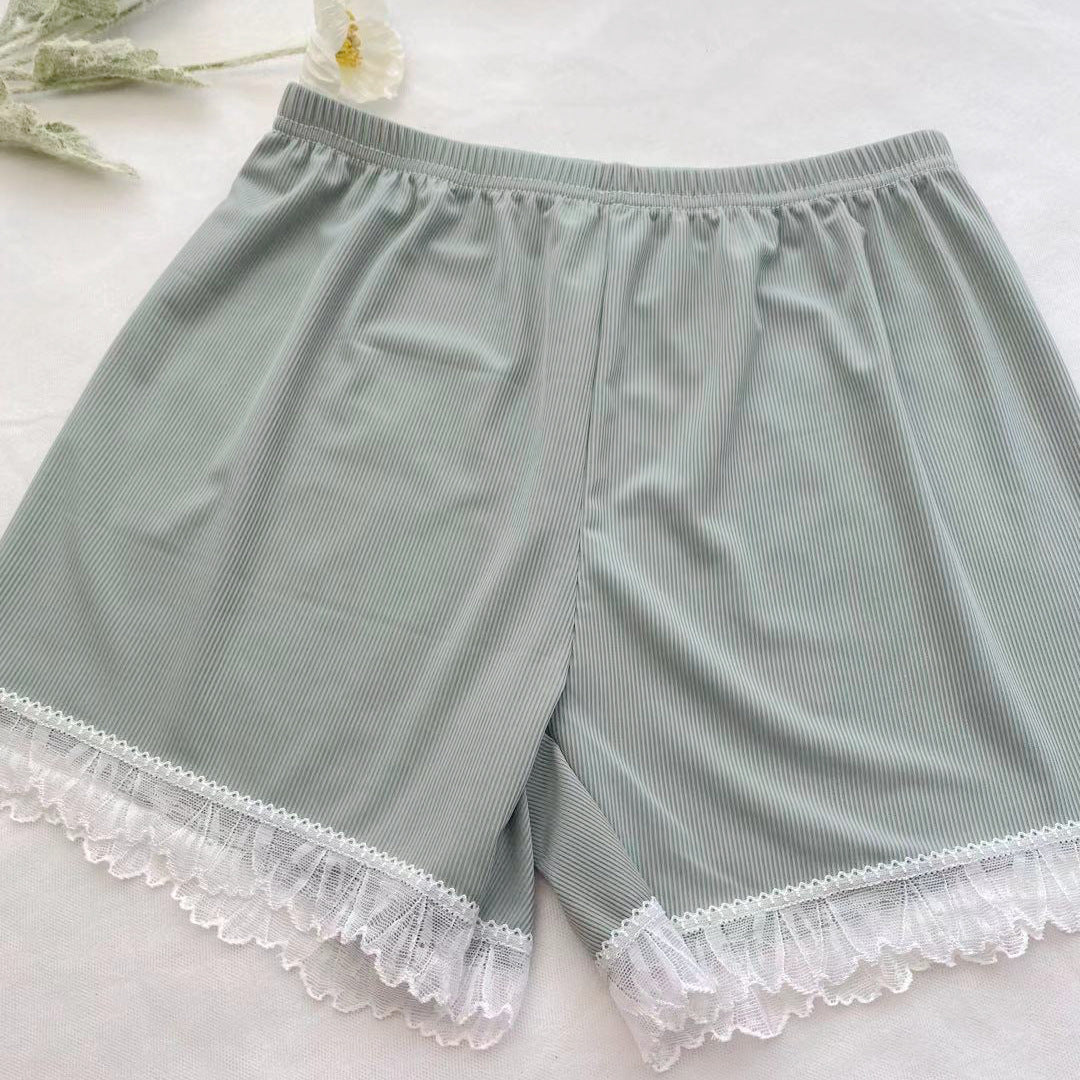 Summer New Style Outer Wear Loose Ladies Ice Silk Lace Safety Pants Women