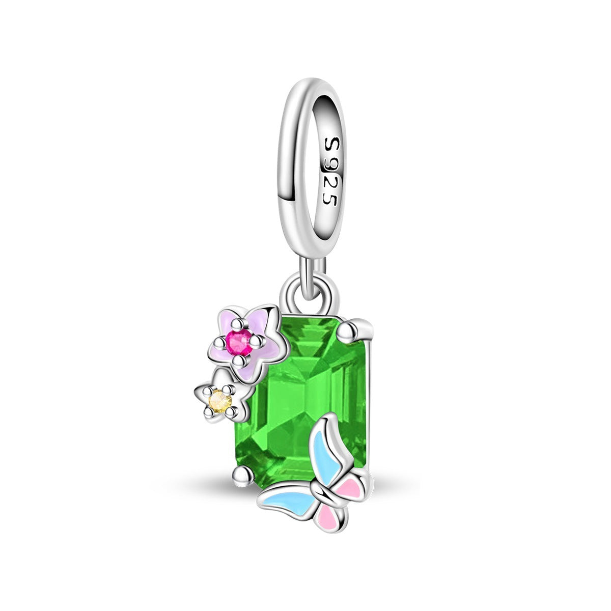 925 Sterling Silver Charm Ocean Starfish Crab Turtle Crystal Flower Bead Charm