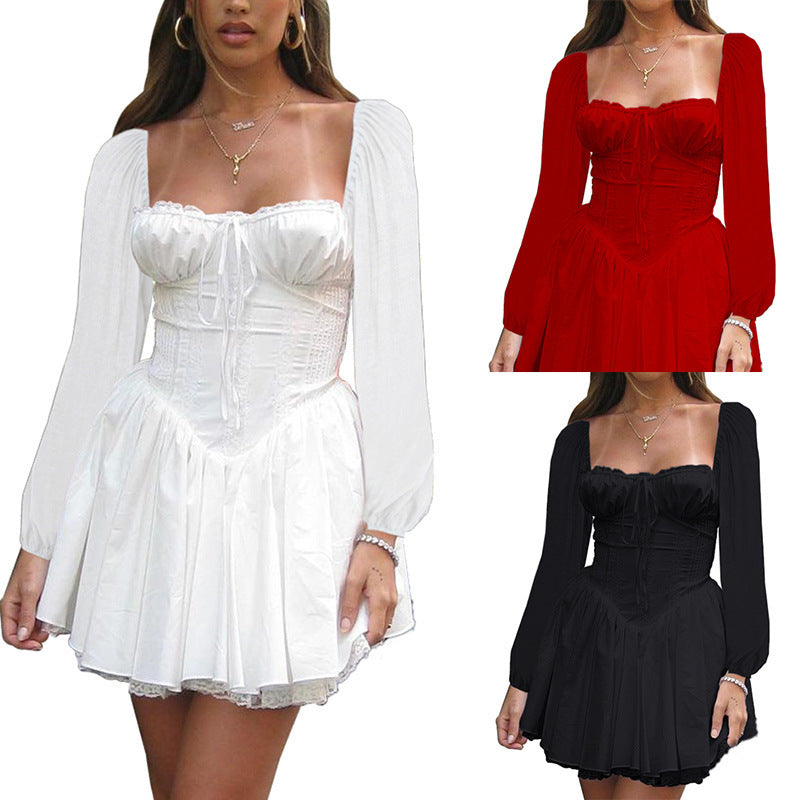 Women's Elegant Sexy Low-cut Waist Strap Dress