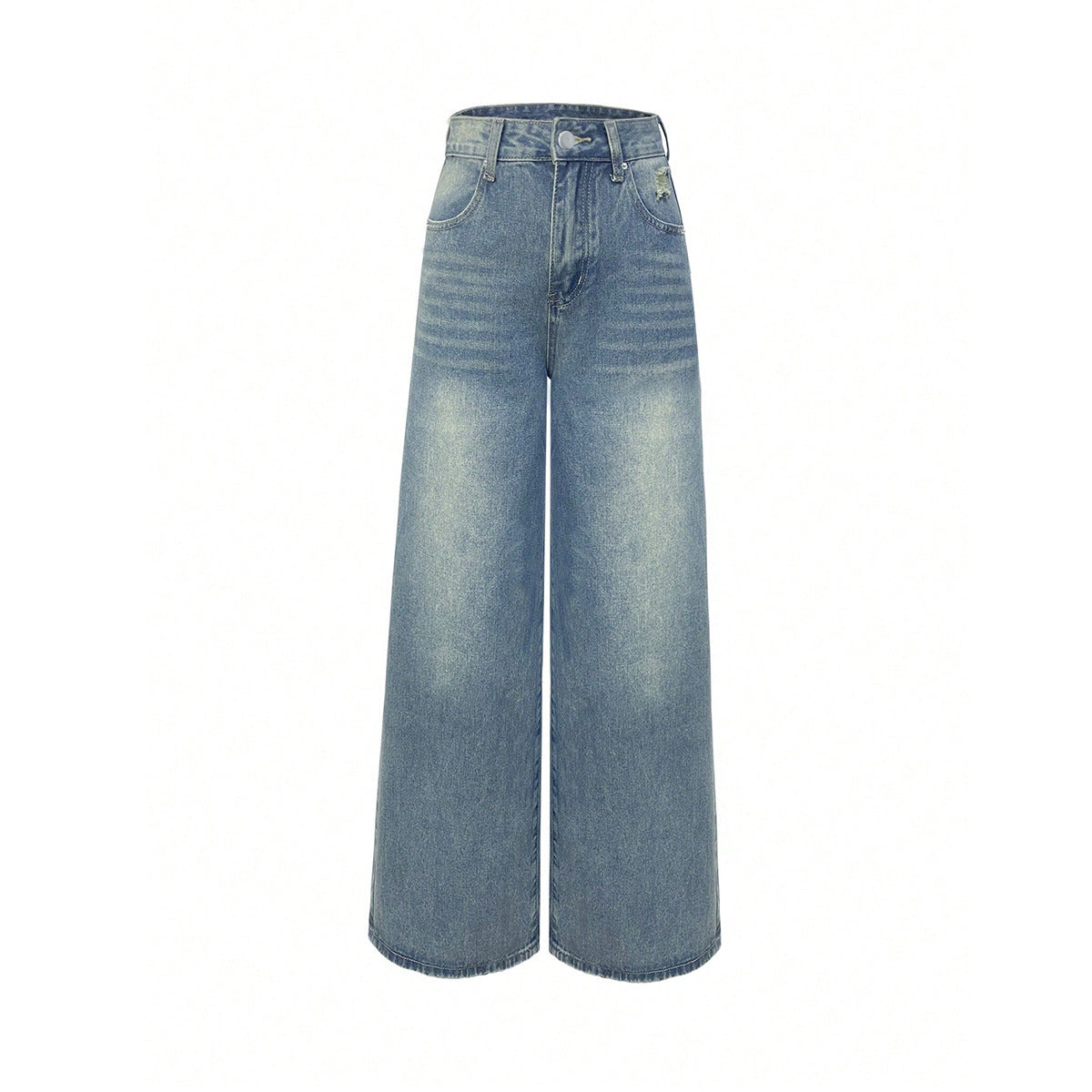 European And American Wide Leg Super Long Mop Jeans