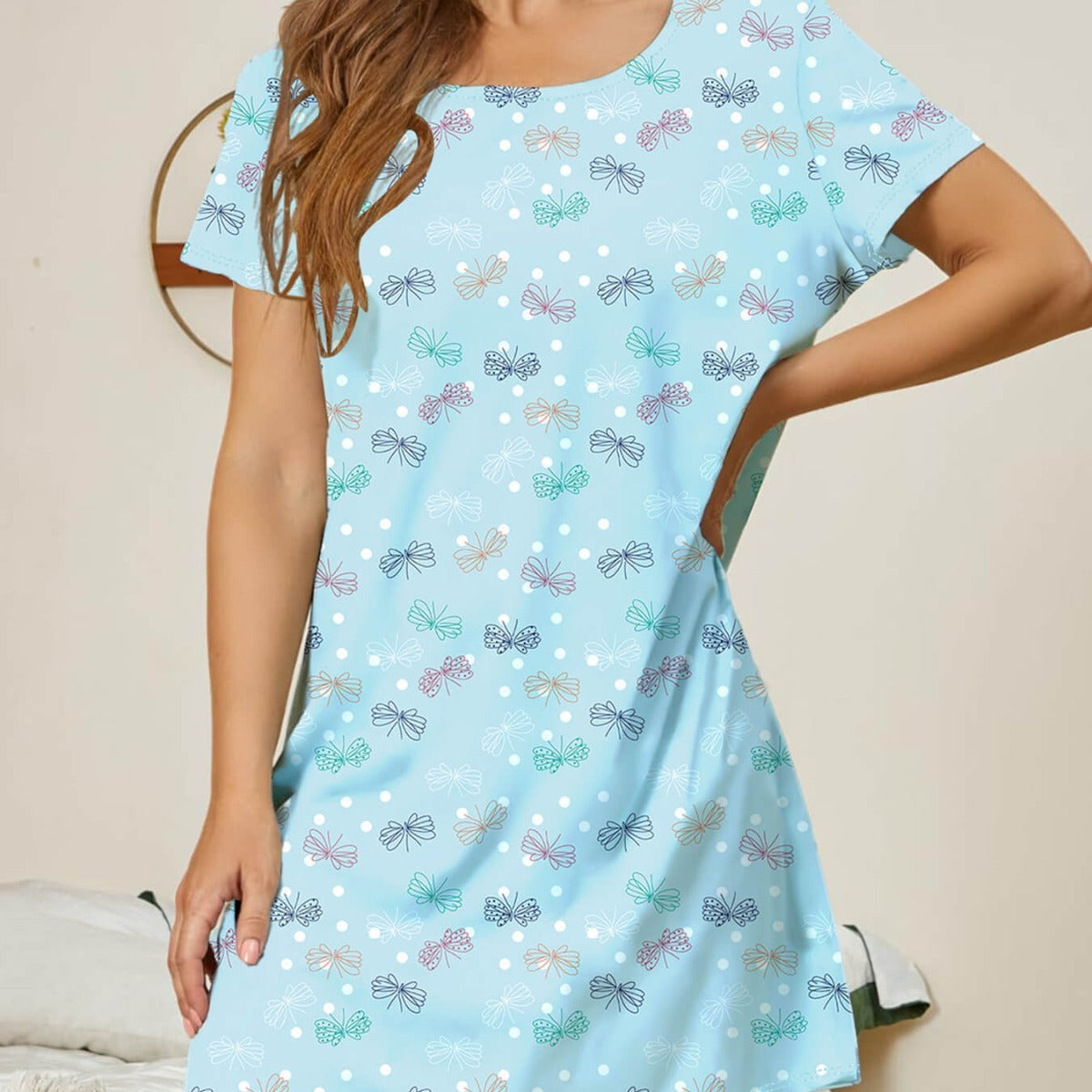 Home Crew Neck Casual Printing Dress