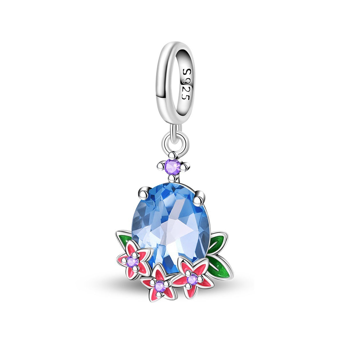925 Sterling Silver Charm Ocean Starfish Crab Turtle Crystal Flower Bead Charm