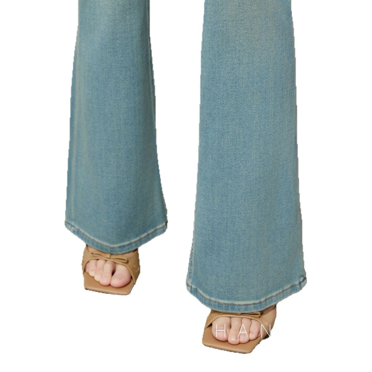 Skinny Jeans Women's High Waist Spring Summer Small Flared Pants Light Color