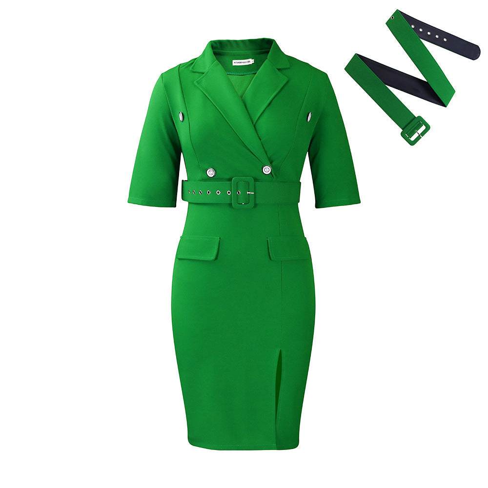 Slimming Sheath Split OL Professional Women's Dress