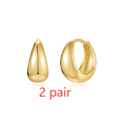 Brass Diamond Earclip Earrings European And American