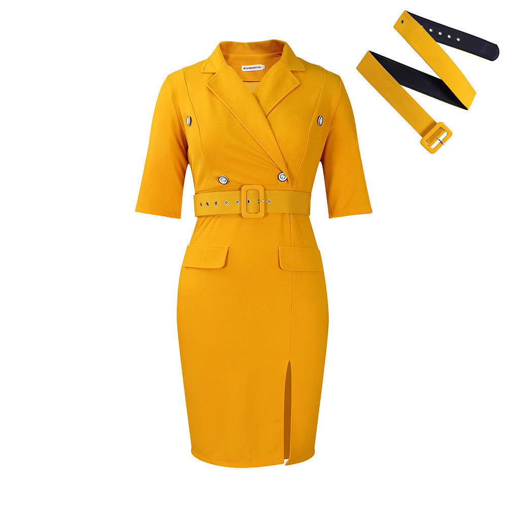 Slimming Sheath Split OL Professional Women's Dress