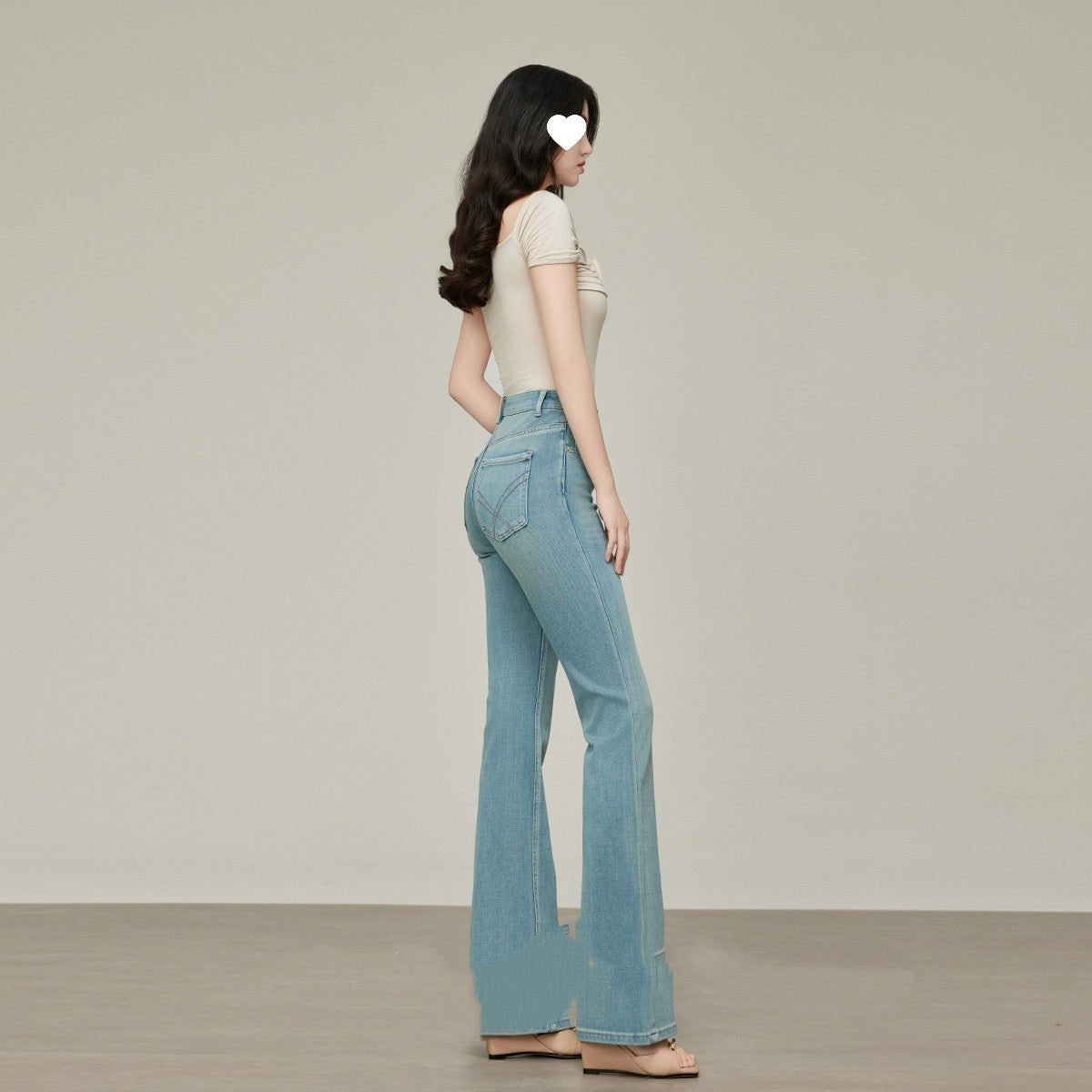 Skinny Jeans Women's High Waist Spring Summer Small Flared Pants Light Color