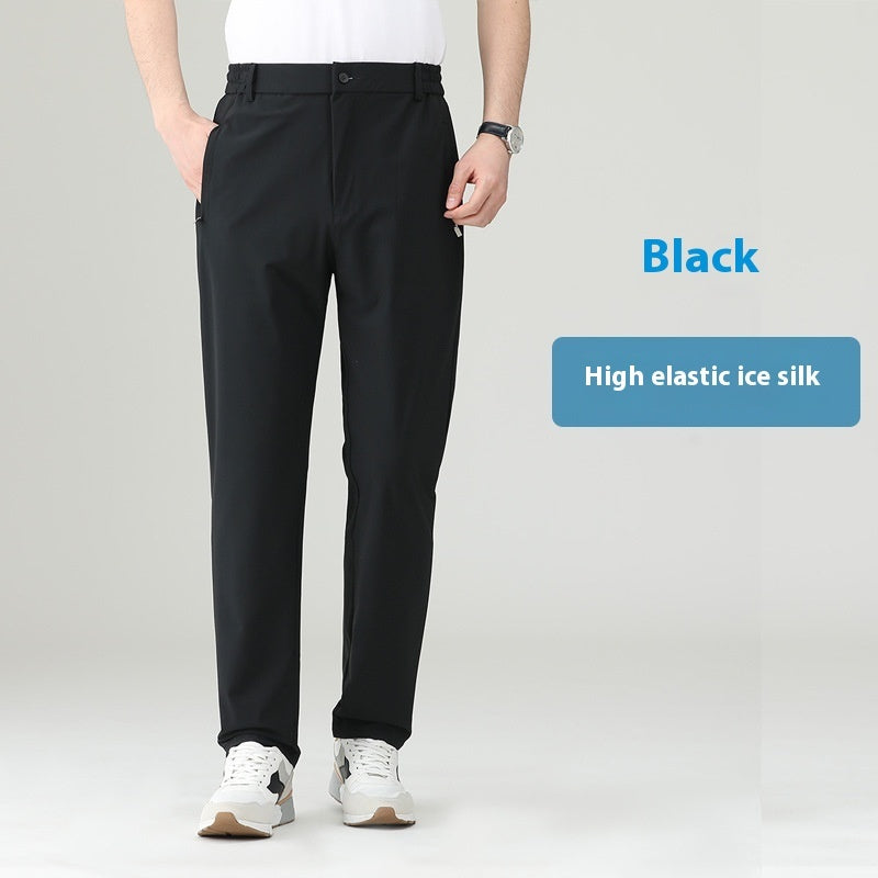 Elastic Waist Straight Dad Sports Pants