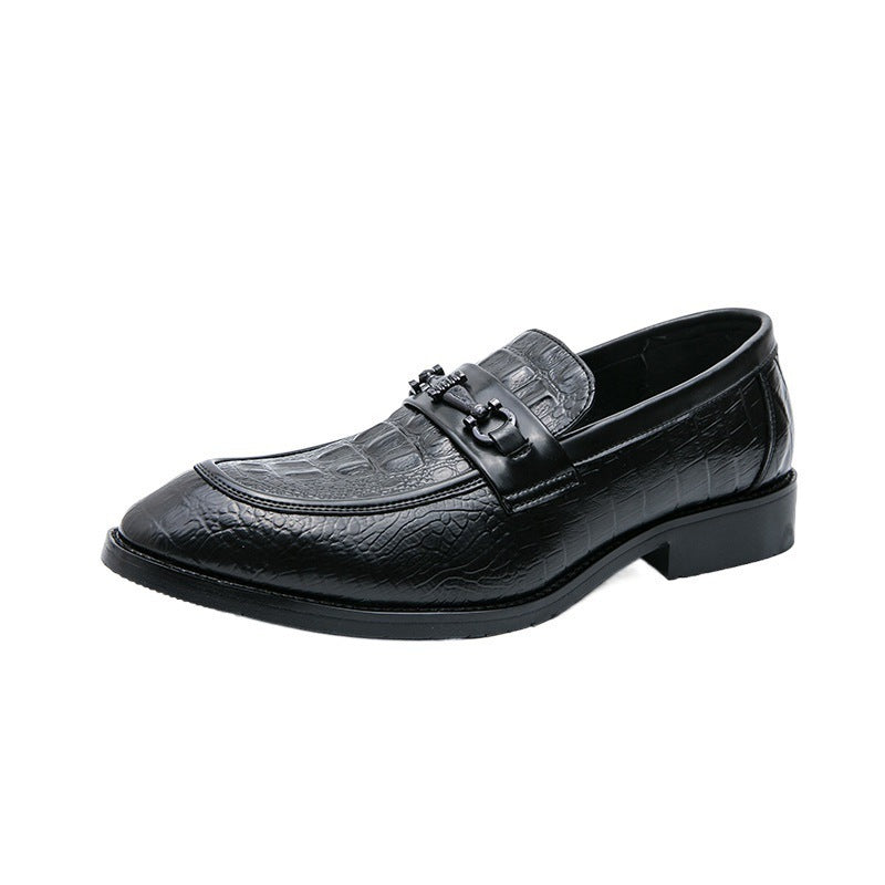 Business Formal Wear Slip-on Leather Shoes 46 Pointed Wedding Groom's Shoes