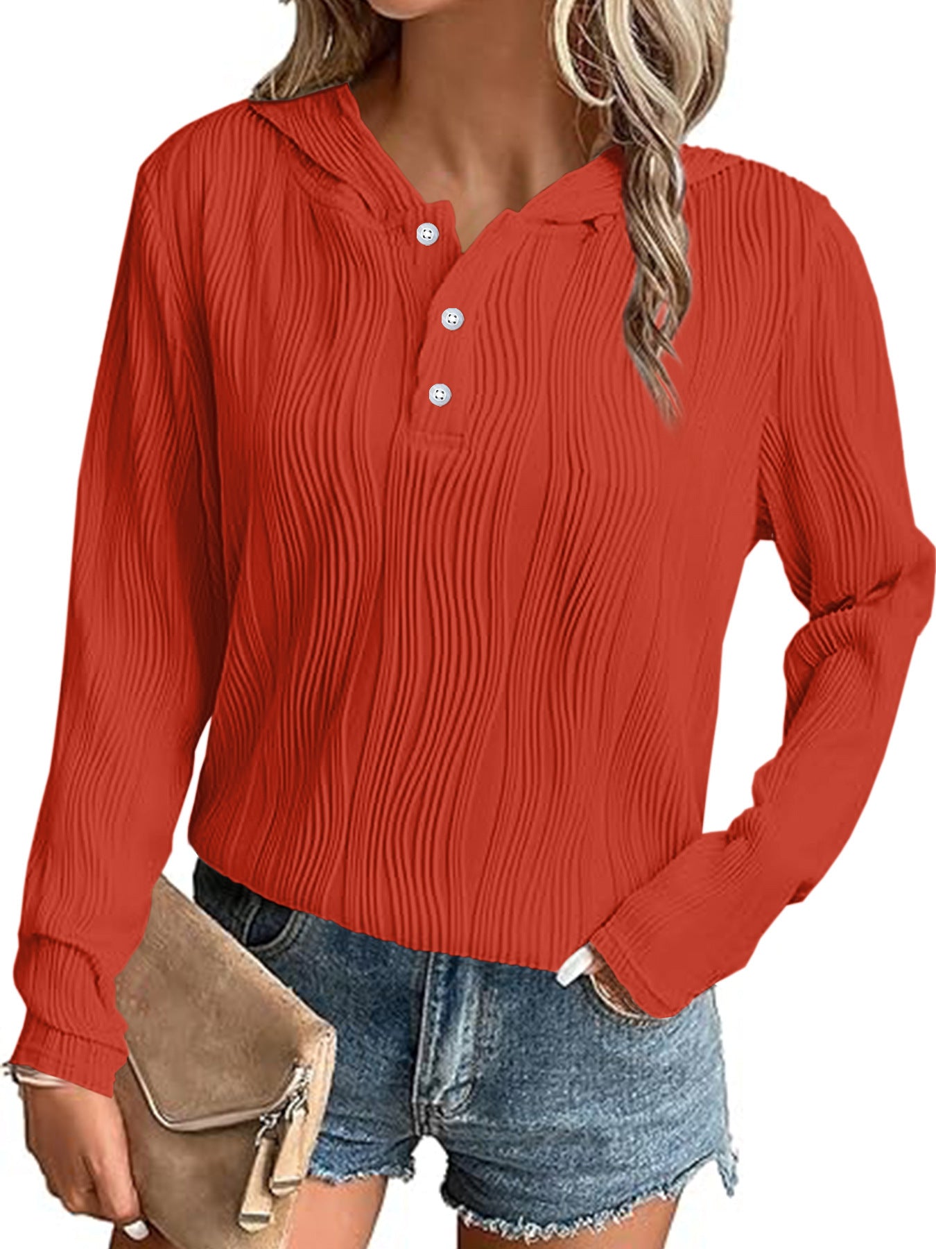 Hooded Sweater Coat Women's Casual Off-shoulder Top