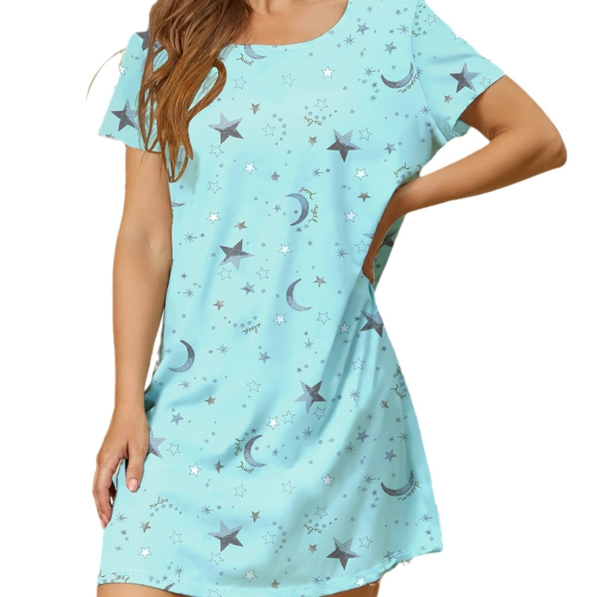 Home Crew Neck Casual Printing Dress