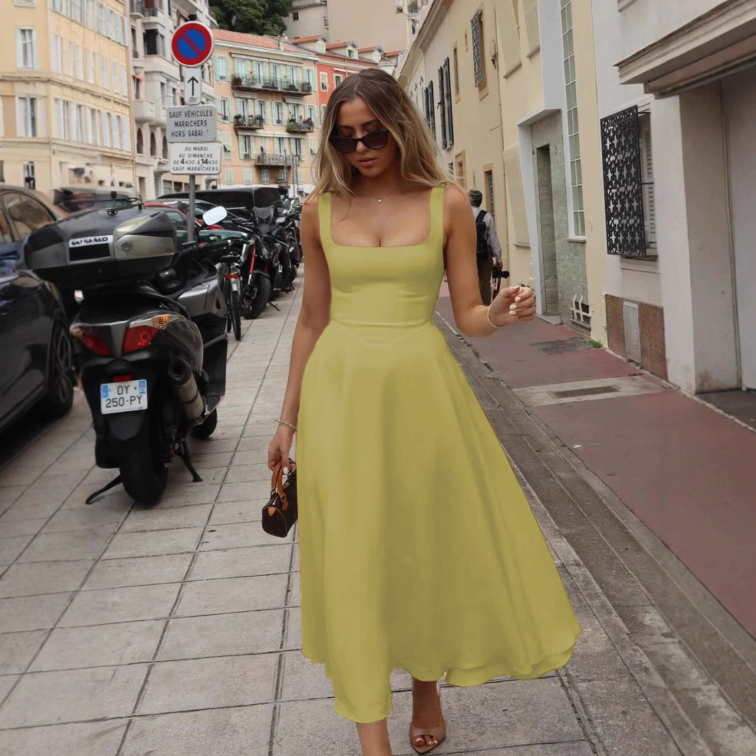 Women's Simple Fashion Personality Sleeveless Sling Dress