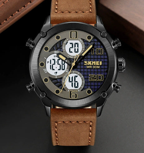 Outdoor Sports Men's Electronic Watch Dual Movement Multifunctional