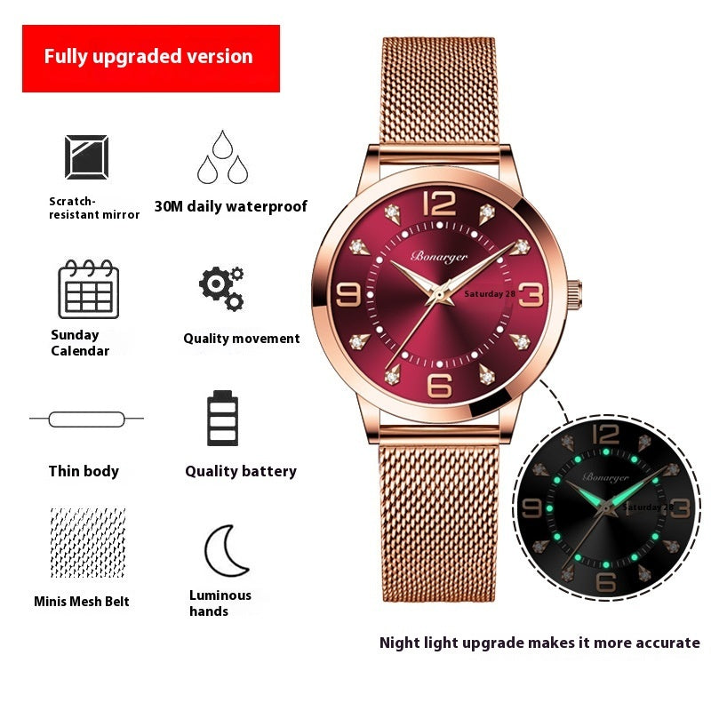 Niche High Sense Waterproof Luminous Quartz Watch