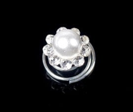 Spring Hairpin Ornament Plum Blossom Single Rhinestone Pearl Updo Spiral Hair Pin