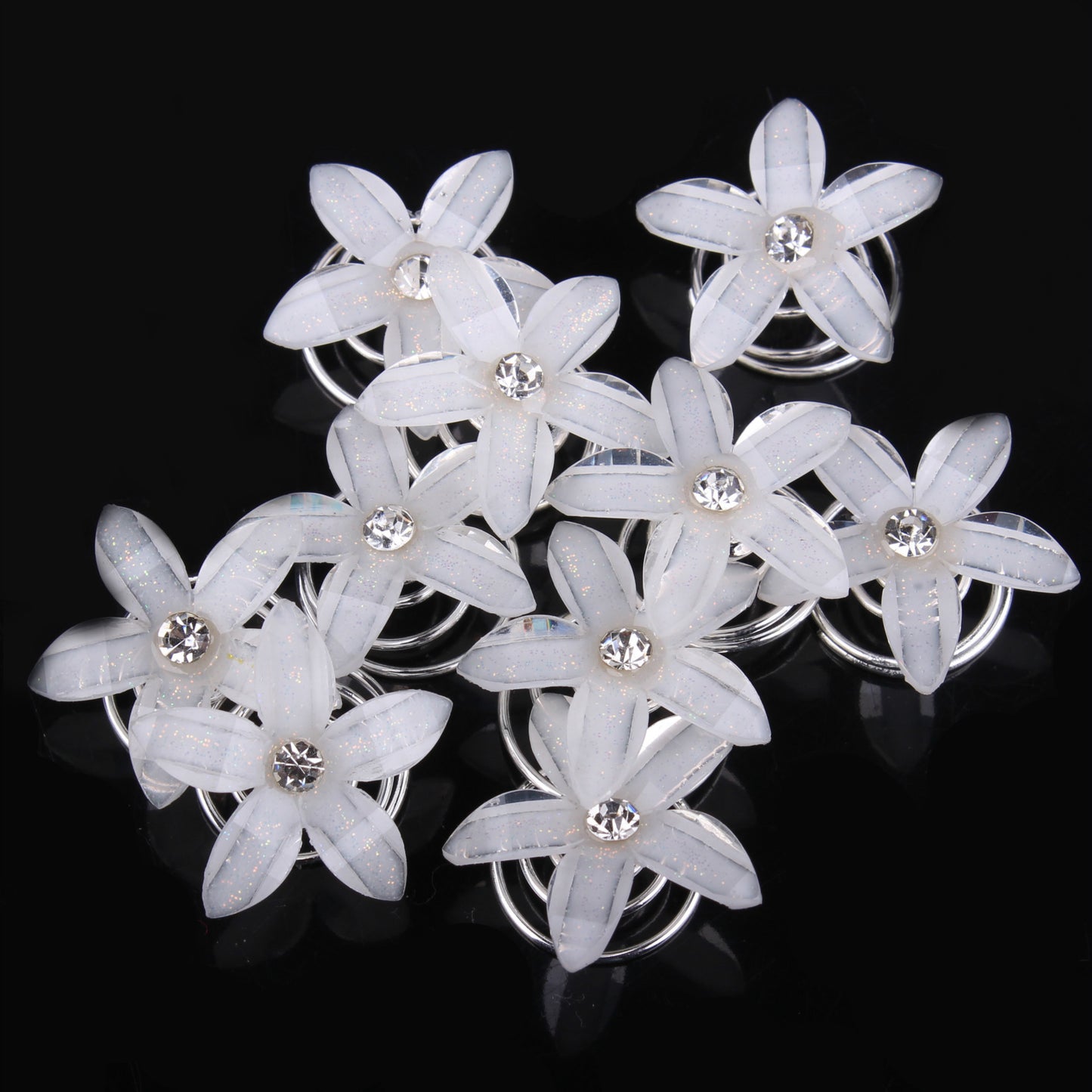 Spring Hairpin Ornament Plum Blossom Single Rhinestone Pearl Updo Spiral Hair Pin