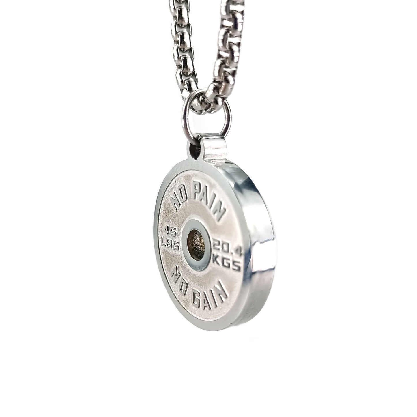European And American Trends Sports Fitness Stainless Steel Barbell Disk Necklace