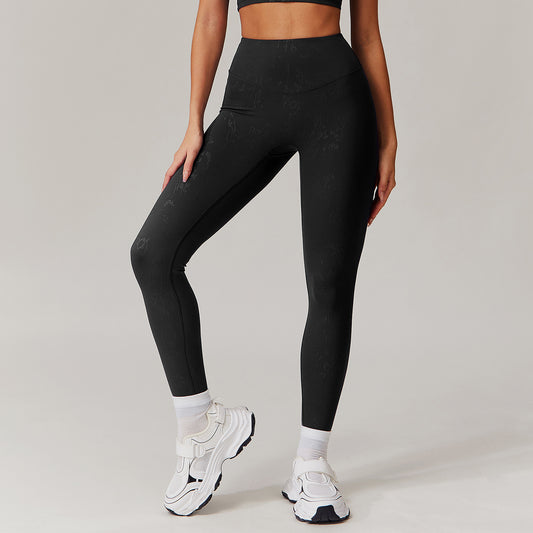 High Waist Bronzing Casual Yoga Pants Women's Running Quick-drying Nude Feel