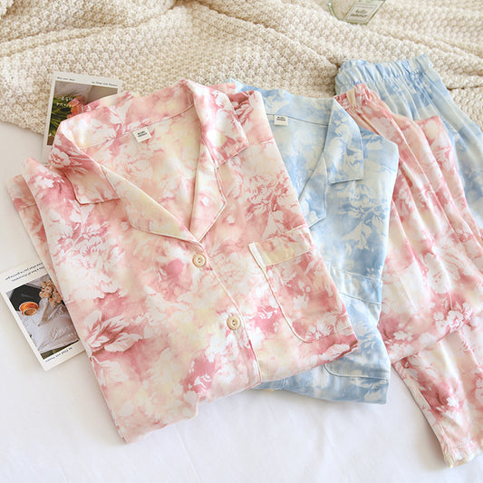Elegant Ink Painting Long Sleeve Trousers Suit