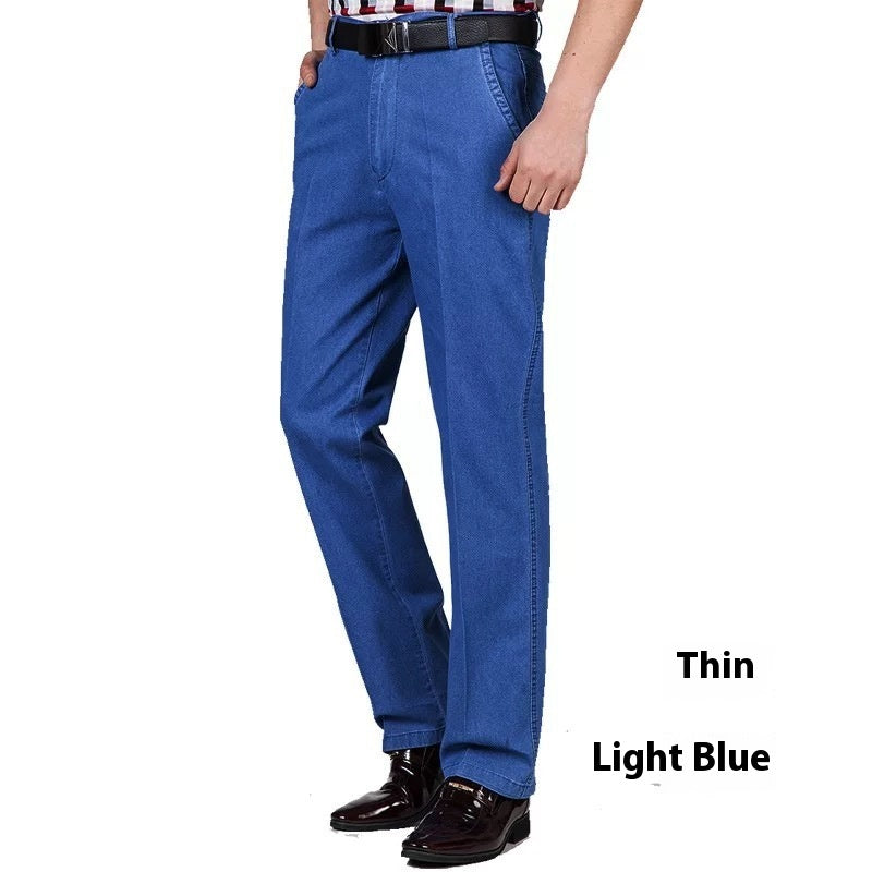 Men's Jeans High Waist Loose Casual Denim Trousers Denim Trousers