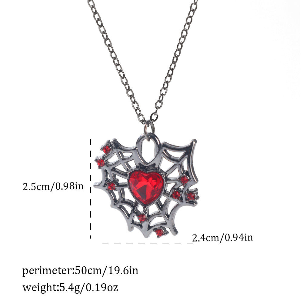 Dark Style Halloween Spider Bat Necklace