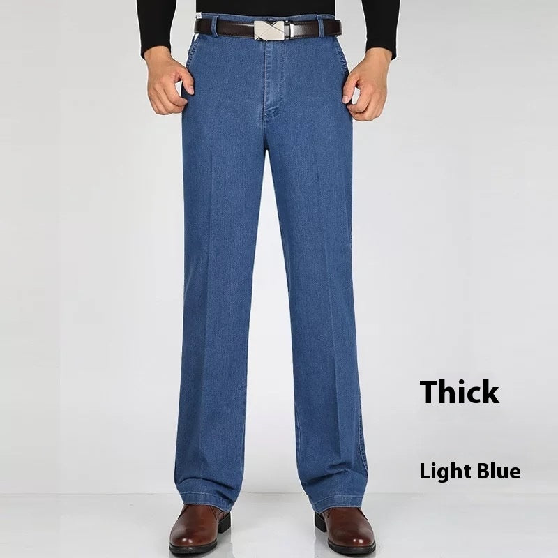 Men's Jeans High Waist Loose Casual Denim Trousers Denim Trousers