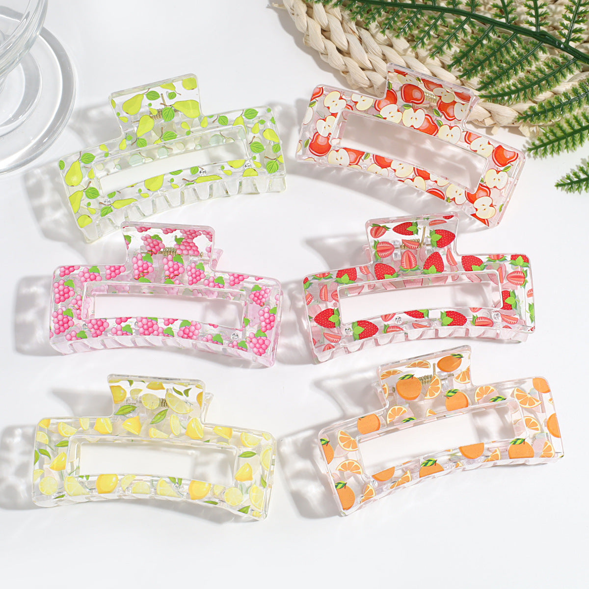 Transparent Fruit Grip Simple Commute All-match Updo Hairpin