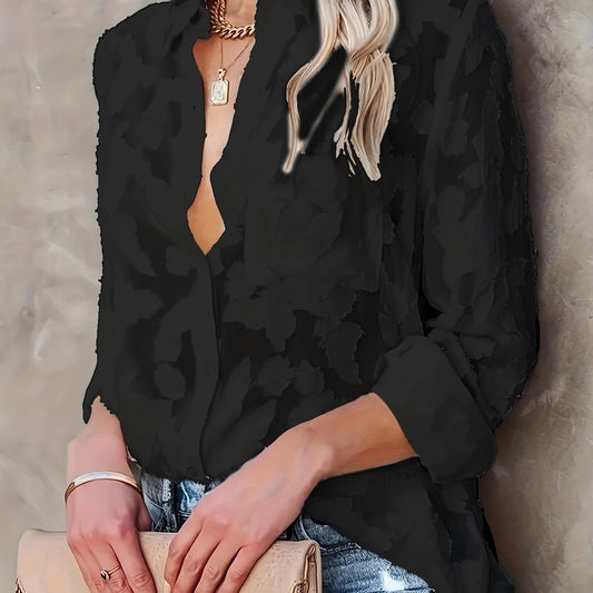 Luxury Jacquard Fashionable Button Up Shirt