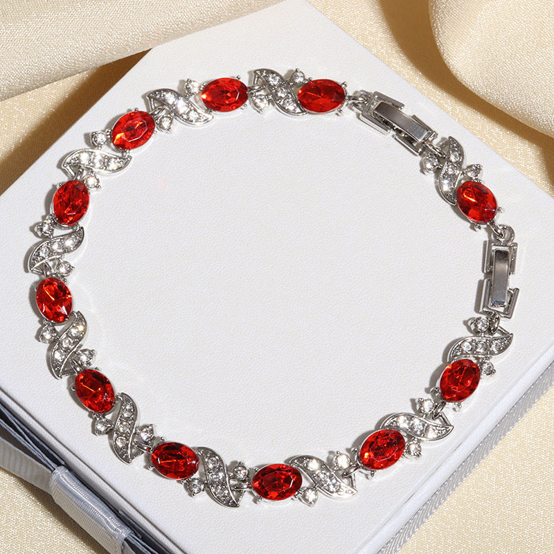 Rainbow Color Cross-shaped Jewelry Zircon Bracelet
