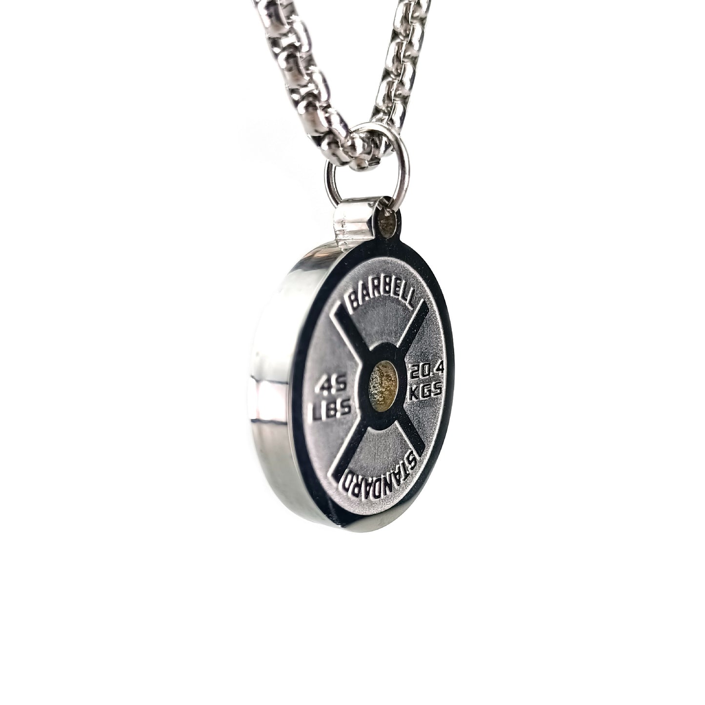 European And American Trends Sports Fitness Stainless Steel Barbell Disk Necklace